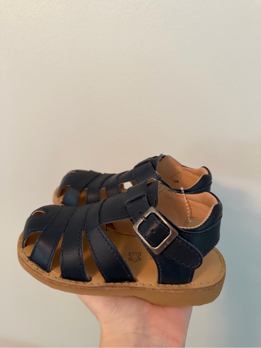 Kone Navy Leather Fisherman Sandals